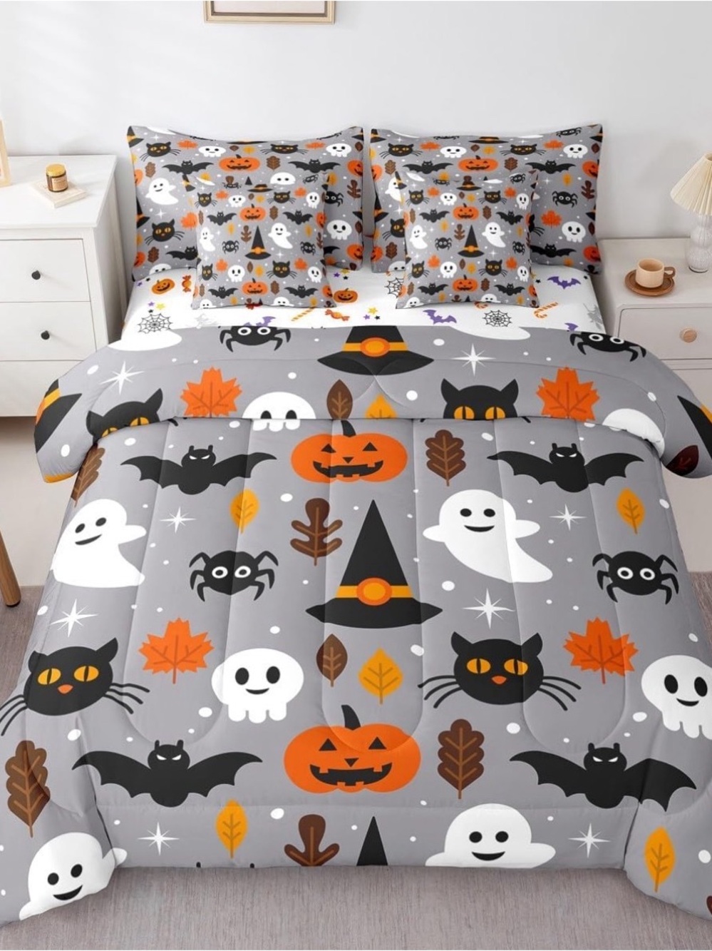 Halloween King 7pcs Comforter Set with Ghosts & Pumpkins